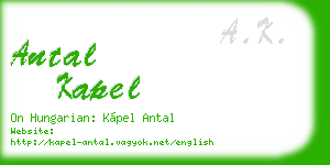 antal kapel business card