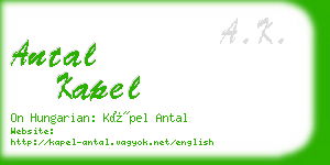 antal kapel business card